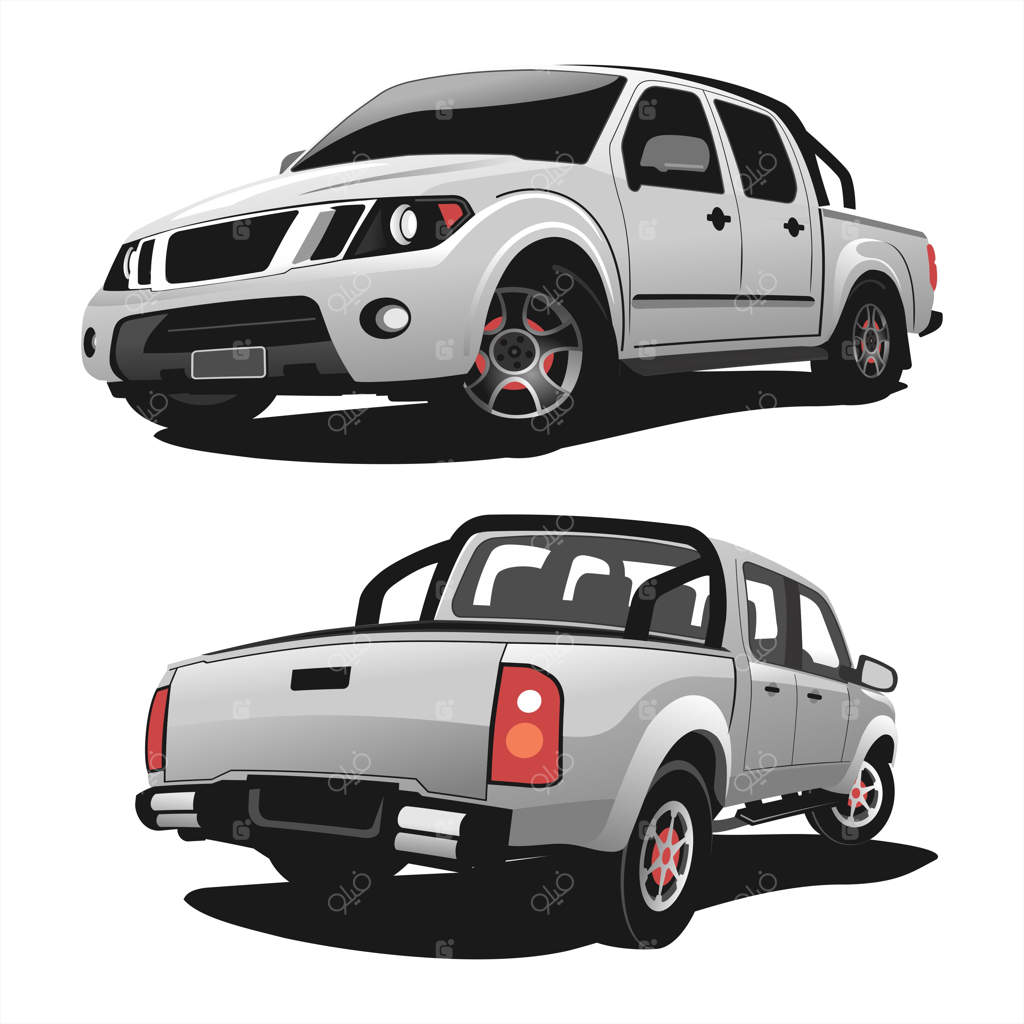 مجموعه‌ای از طرح‌های وکتور برای وانت بارهای پیکاپ