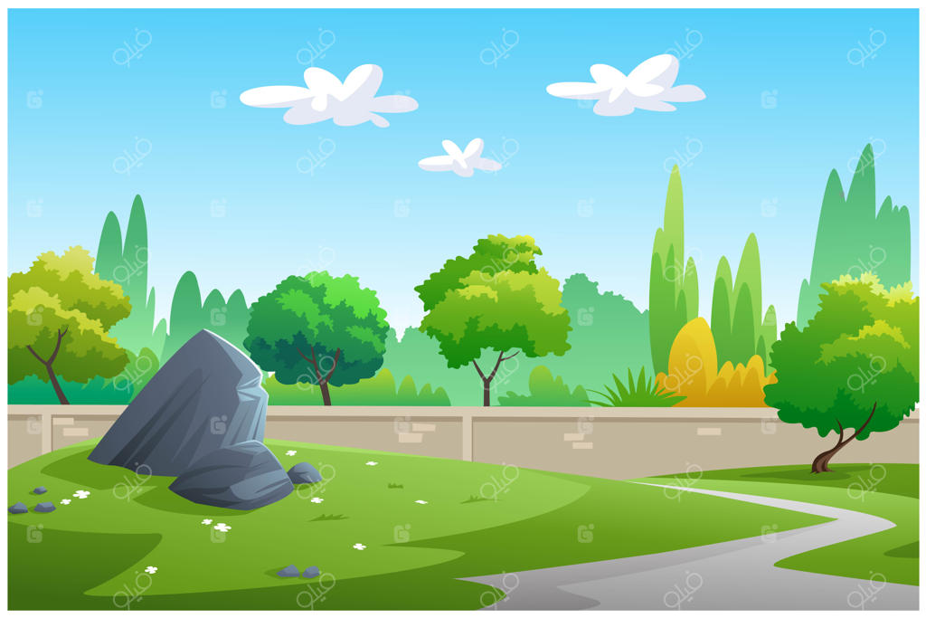 تصویر برداری از درختان در باغ