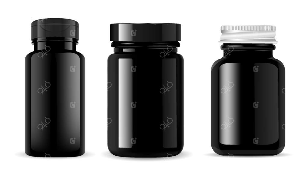 ماکت بطری سیاه مکمل ویتامین