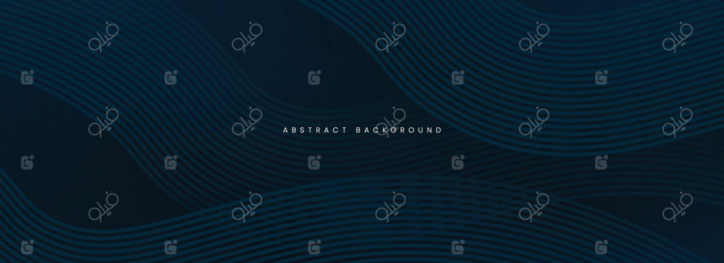 پس‌زمینه آبستره آبی تیره با امواج خمیده و درخشان.