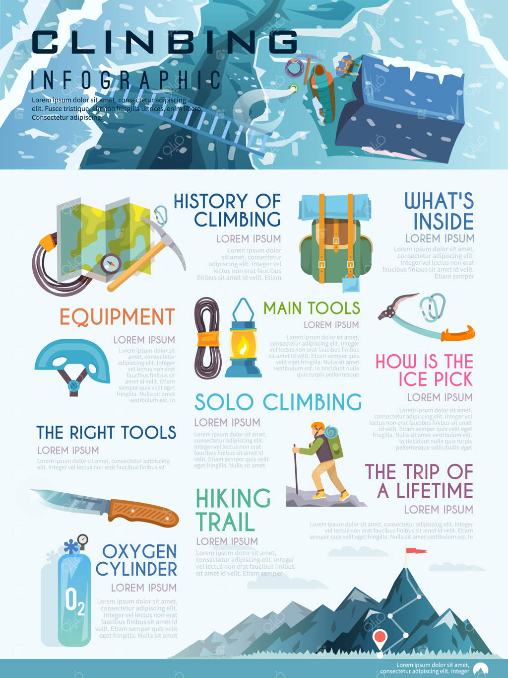 اینفوگرافیک‌های شیک با موضوع کوهنوردی