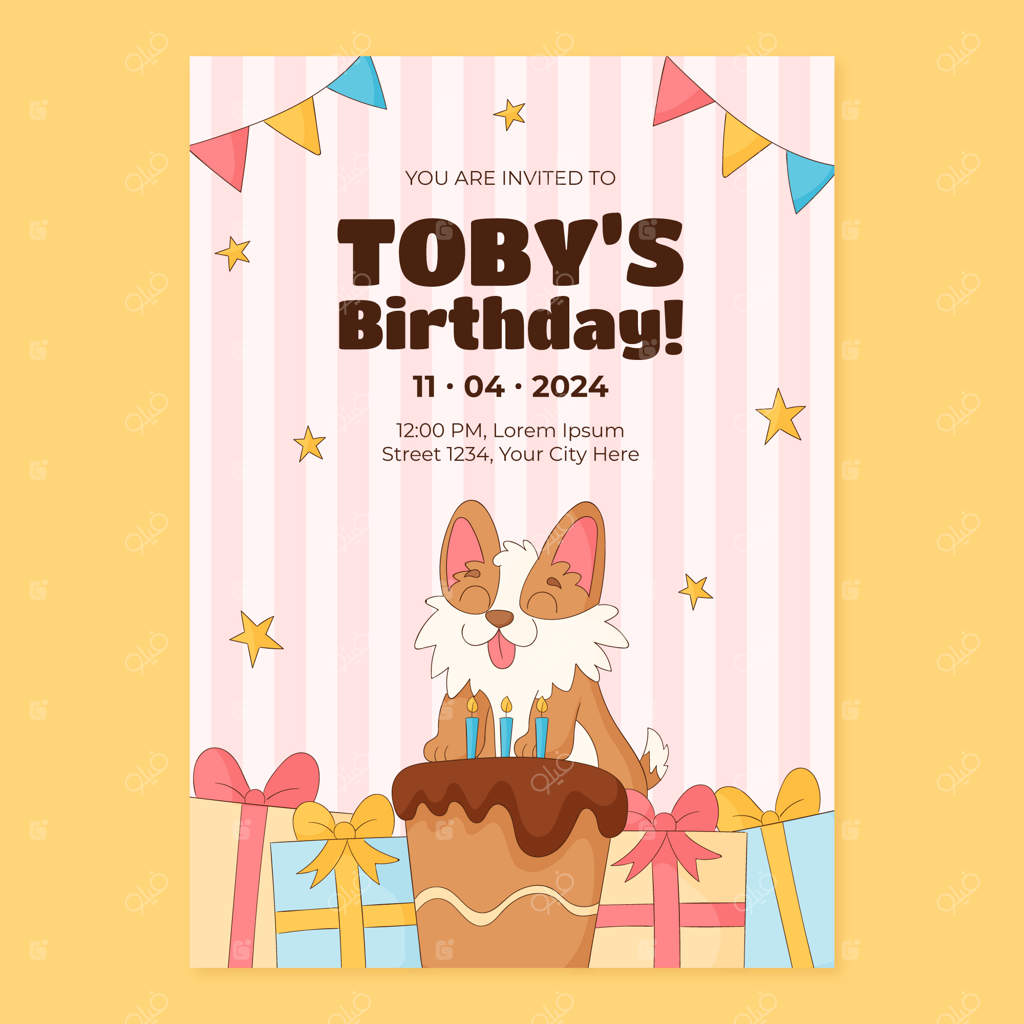 دعوتنامه دست‌نویس مهمانی استخر سگ‌ها