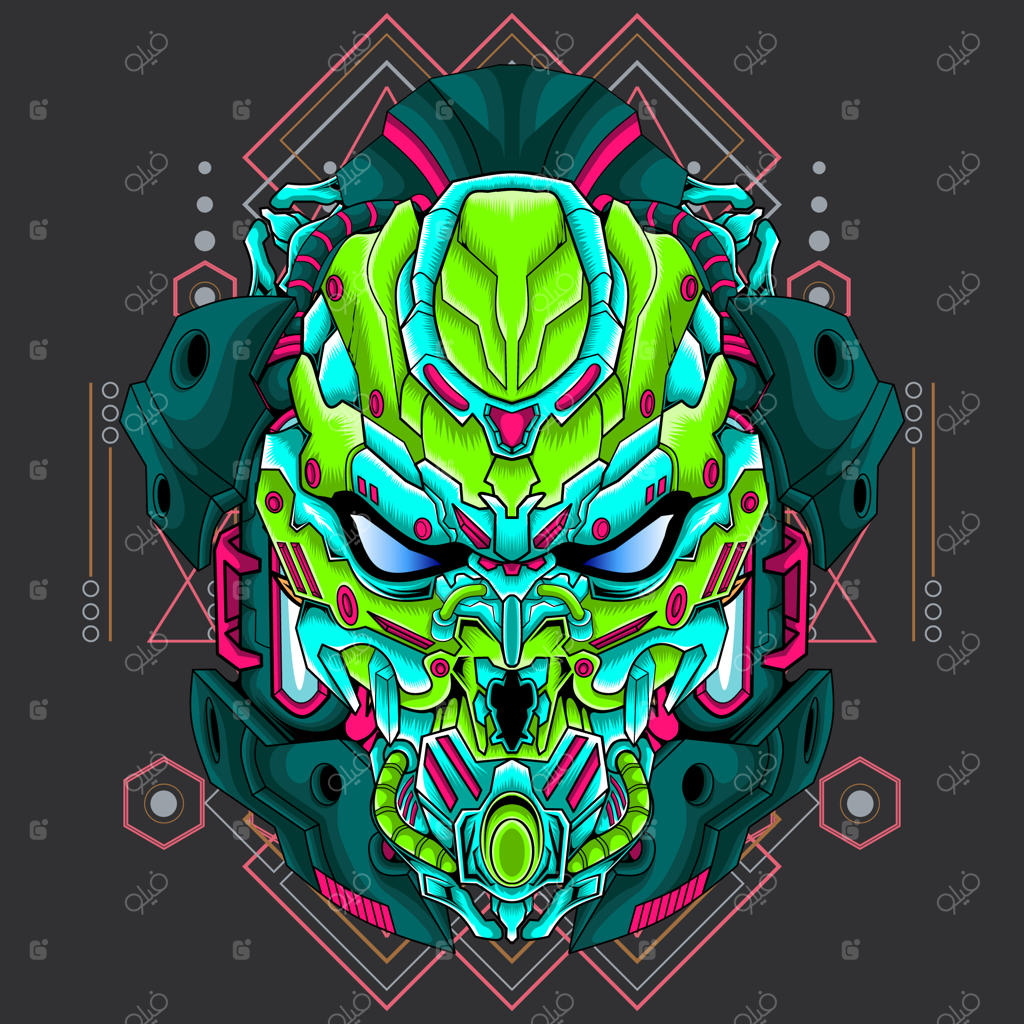 تصویر خلاقانه سر قهرمان رباتی