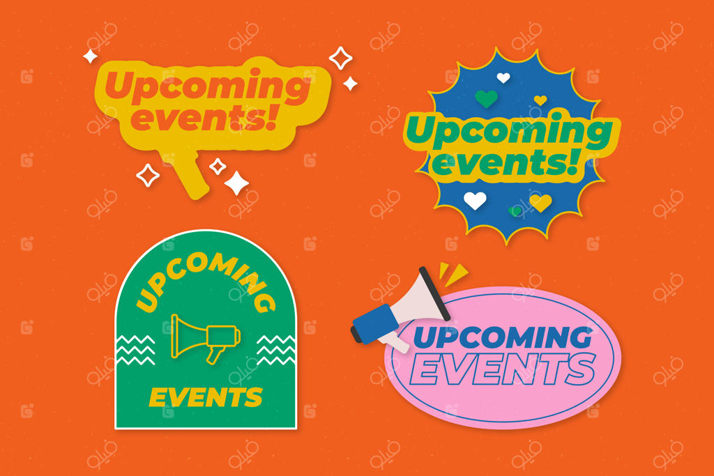 برچسب‌های رویدادهای آینده با طراحی تخت