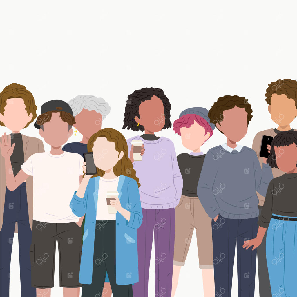 طرح دست‌کشیده از سیلوئت افراد بین‌المللی