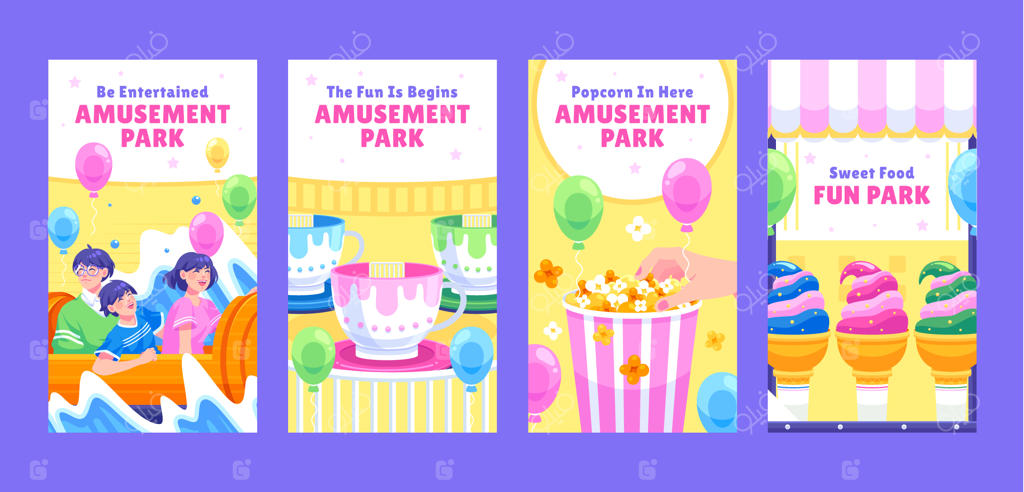 مجموعه استوری‌های اینستاگرام فلت برای شهربازی