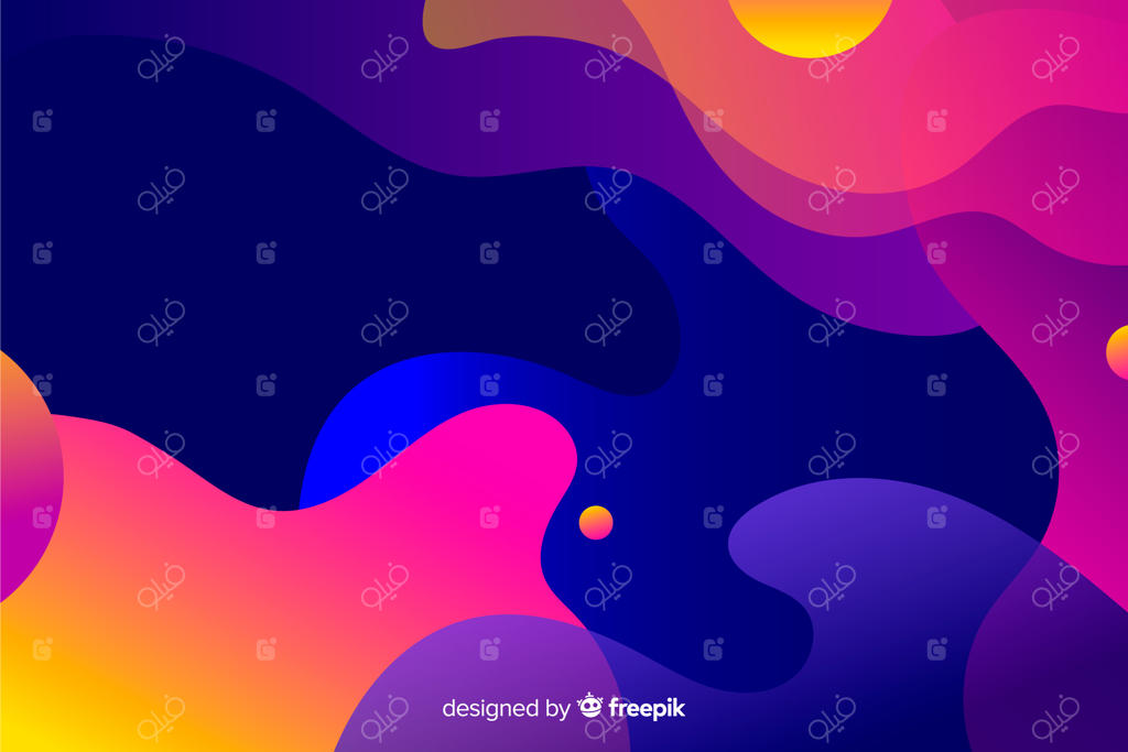 طرح پس‌زمینه انتزاعی با اشکال سیال و رنگارنگ