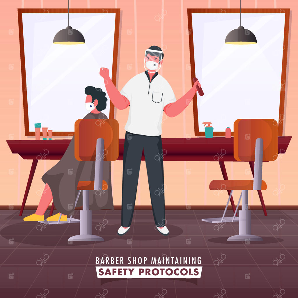 سلمانی: رعایت پروتکل‌های بهداشتی کرونا هنگام اصلاح مو مشتری در صندلی آرایشگاه