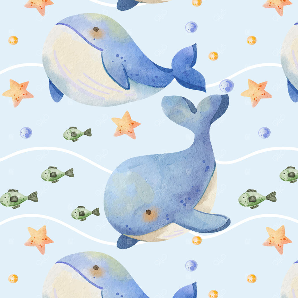 طرح پترن حیوانات دریایی آبرنگی