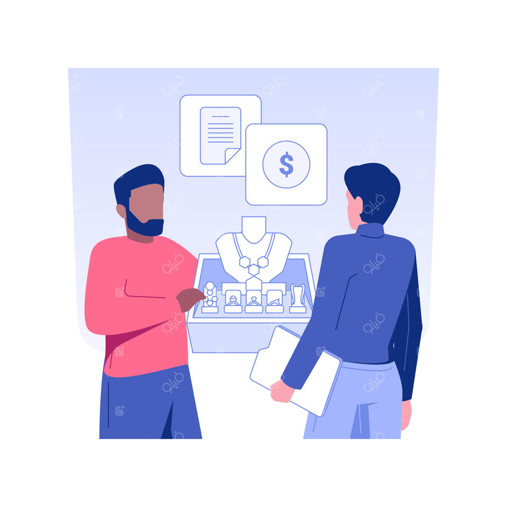 مفهوم عرضه کننده عمده جواهرات - تصویر سازی وکتور