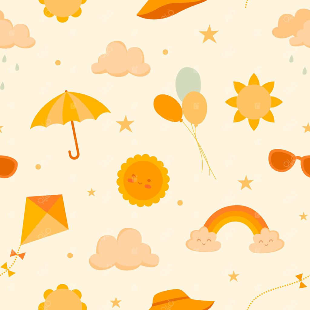 پترن زنده تابستانی برای طرح‌های شاد و مفرح در قالب وکتور حرفه‌ای