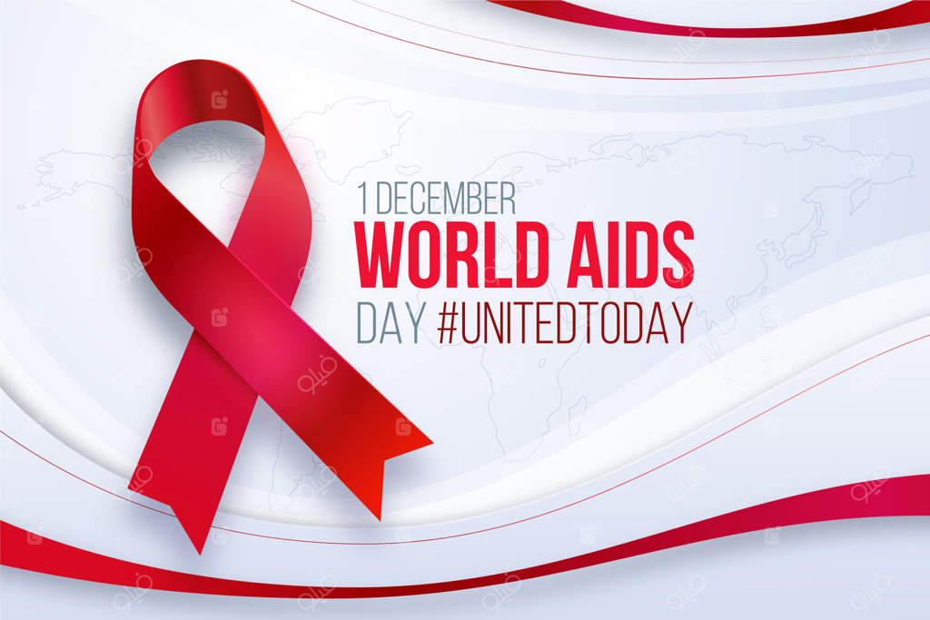 پس‌زمینه روز جهانی ایدز با طراحی واقعی‌گرایانه