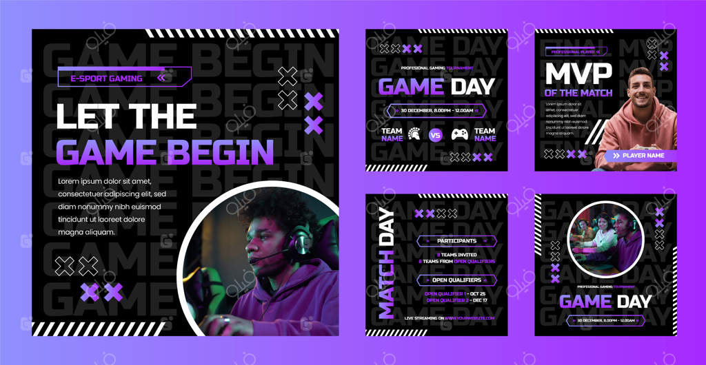 پست‌های اینستاگرام با مضمون گیمینگ به سبک گرادینت