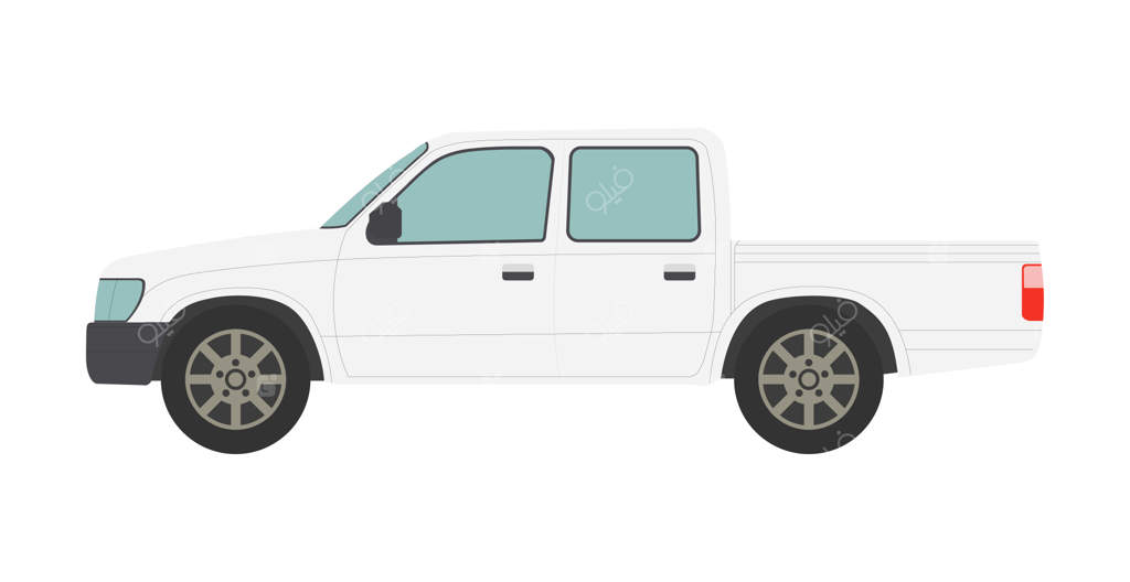 تصویر وکتور کامیونت بزرگ سفید، جدا شده بر روی پس‌زمینه سفید