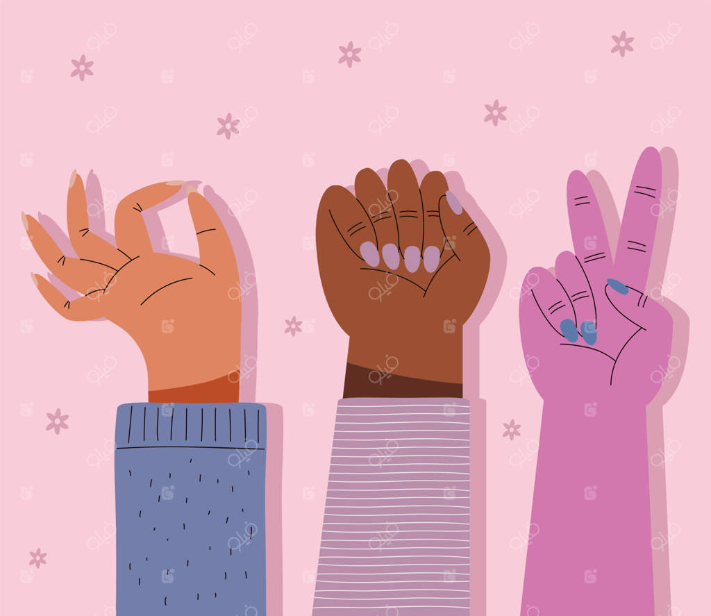 سه دست در حال اعتراض