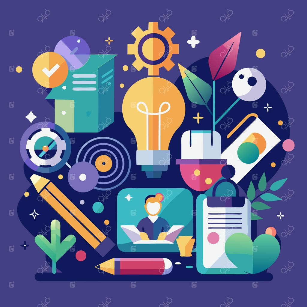 تصویرسازی محل کار خلاق: طراحی دفتر پرجنب‌وجوش با عناصر الهام‌بخش