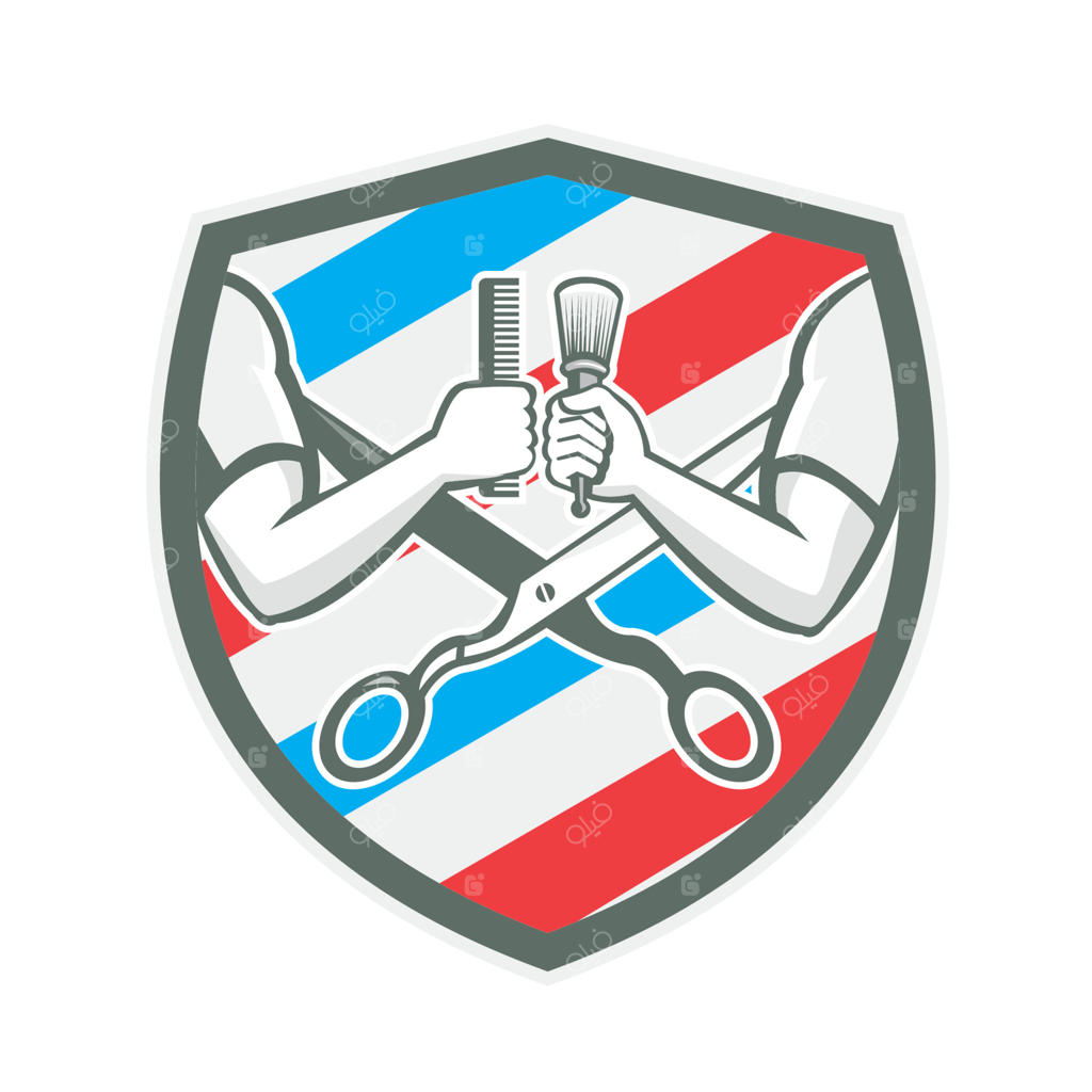 شانه و قیچی آرایشگری به سبک رترو