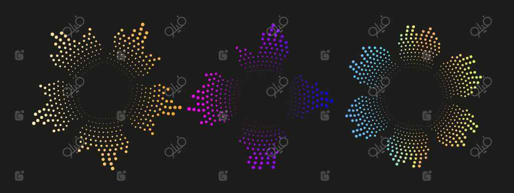 طرح‌های گل با نقطه‌های رنگارنگ