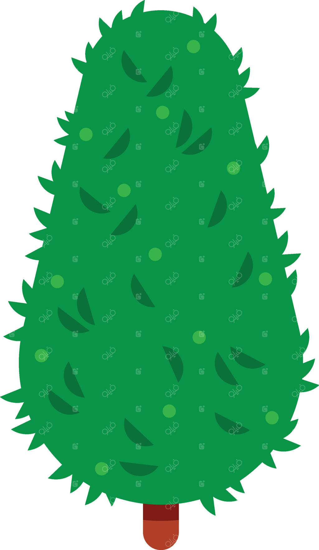 درختچه پیچیده و سرسبز با برگ‌های کوچک و میوه‌های گرد در باغ رشد می‌کند و با زیبایی طبیعی و شادابی، فضای بیرونی را به شکوه می‌رساند.