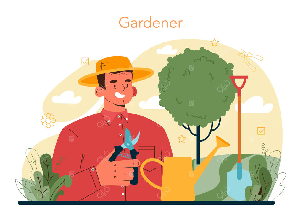 ایده مفهومی باغبان یا طراح فضای سبز و منظر