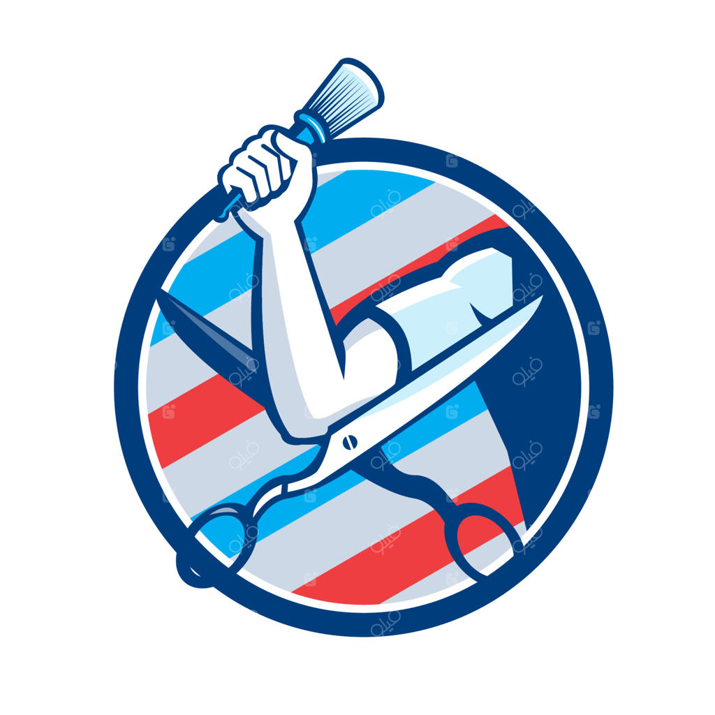 آرایشگاه کلاسیک: برس، قیچی و طرح دایره‌ای