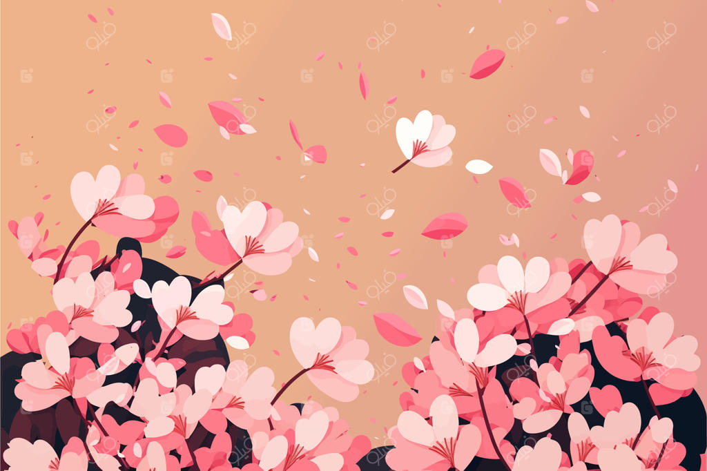 تصویر پس‌زمینه بهاری با طراحی گلبرگ‌ها