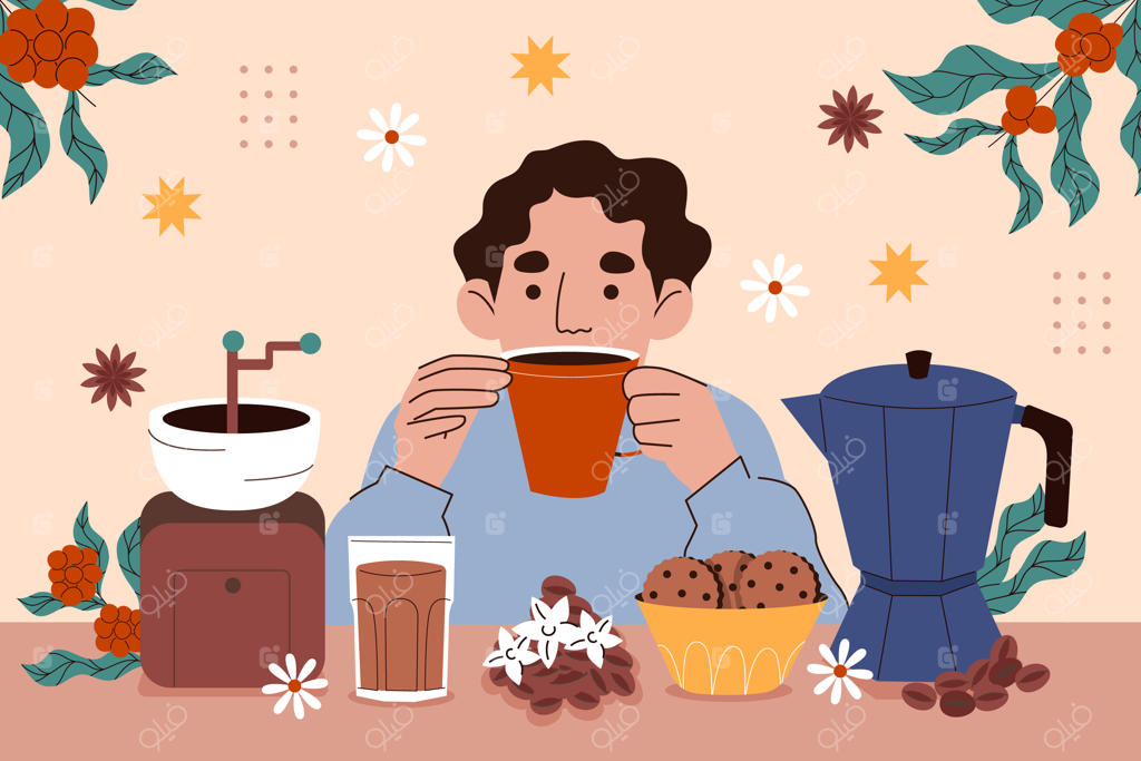 تصویرسازی ساده برای جشن روز جهانی قهوه