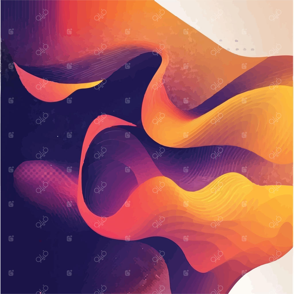 تصویرسازی وکتور طرح هندسی و انتزاعی با گرادینت‌های رنگی زنده
