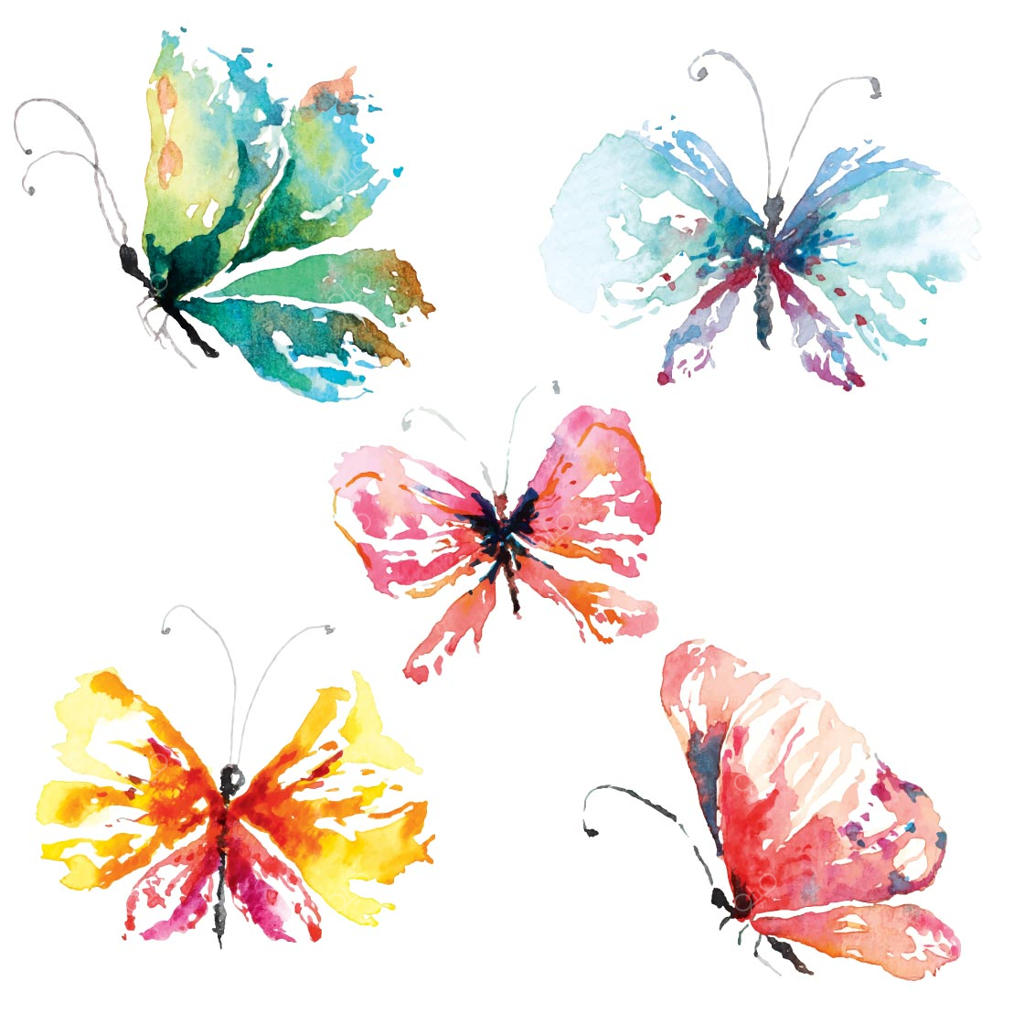 پروانه‌های نقاشی‌شده با آبرنگ