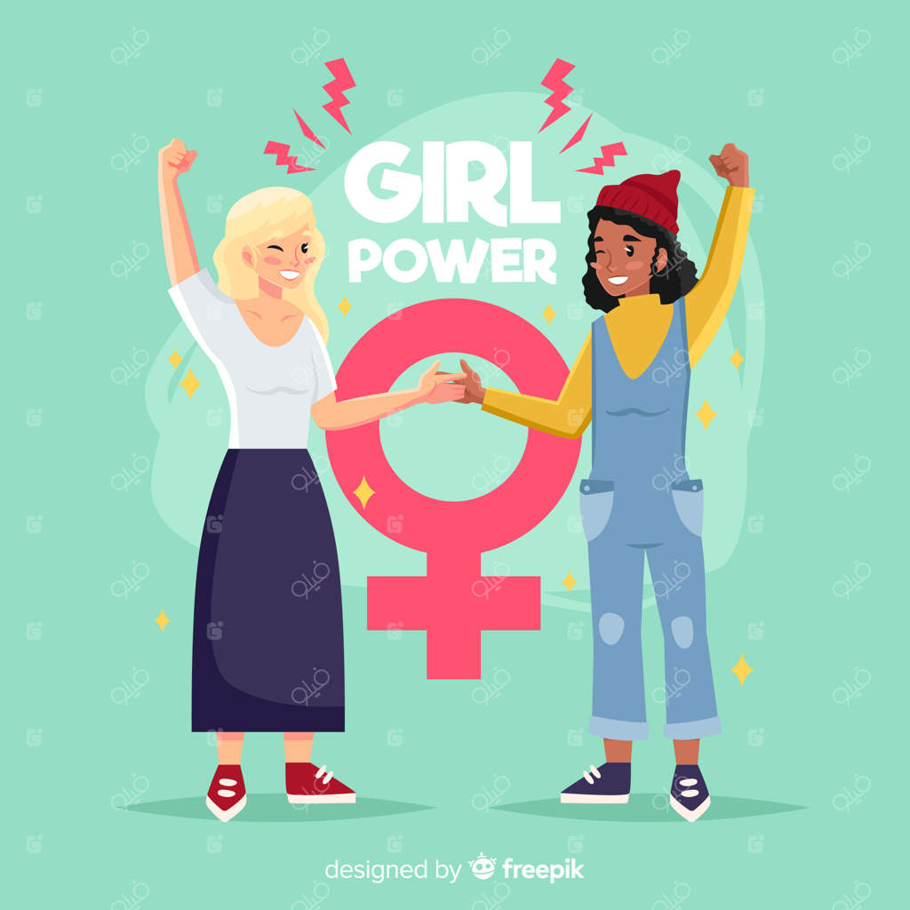 مفهوم زیبا و مدرن فمینیسم با طراحی ساده