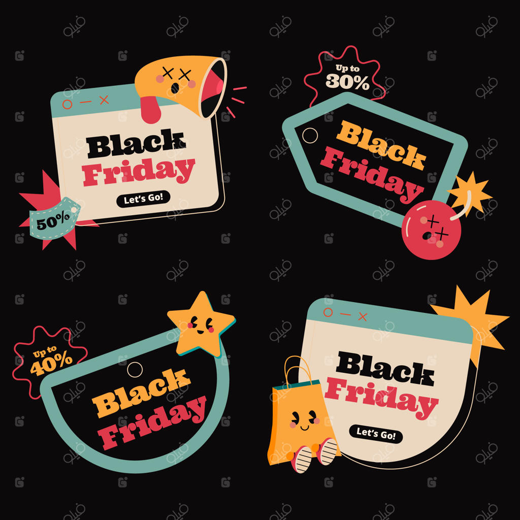 مجموعه بنرهای دست‌کشیده جمعه سیاه