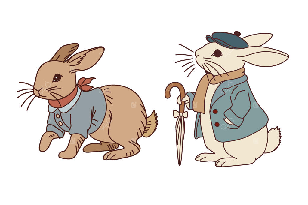 ژست‌ها و فعالیت‌های مختلف خرگوش کارتونی