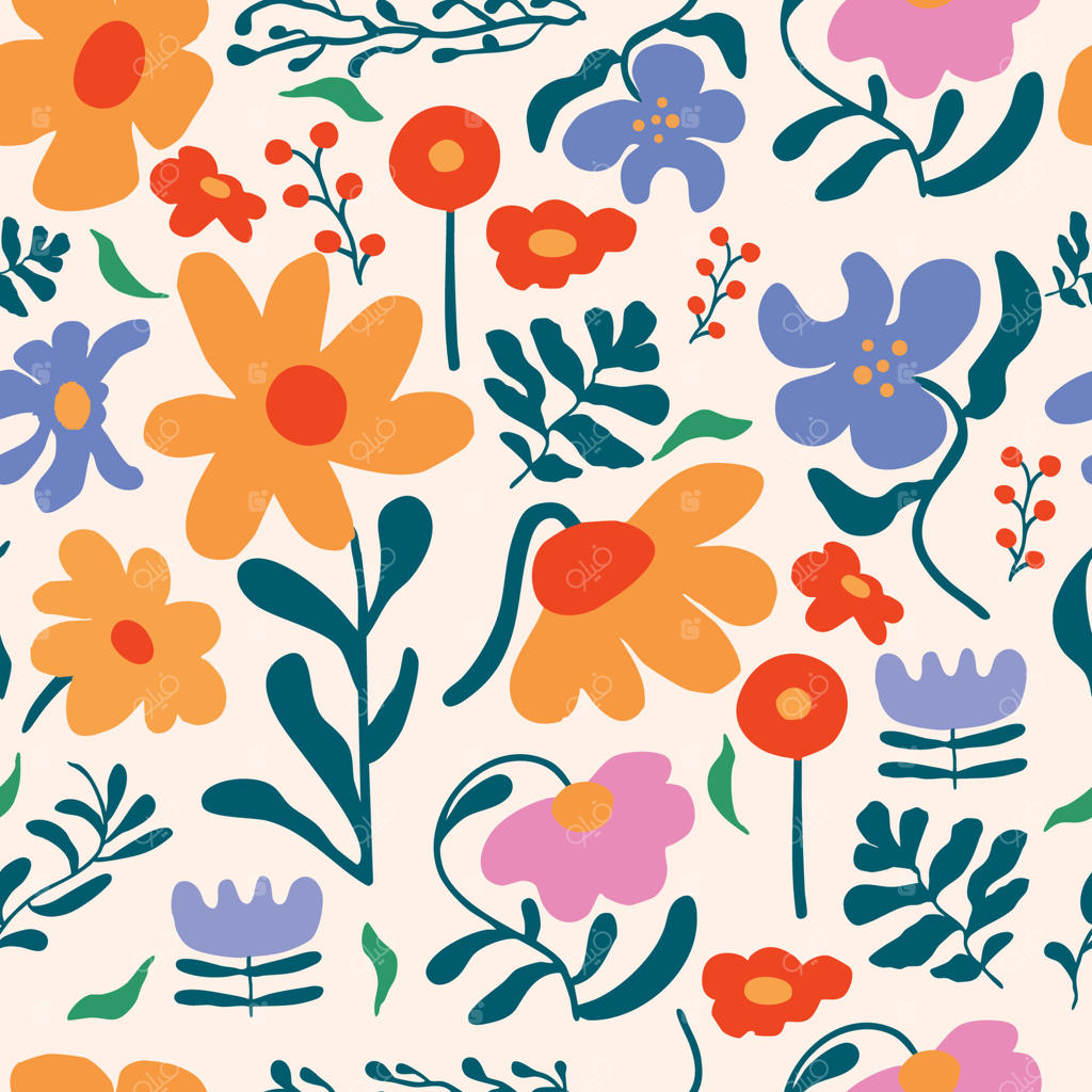 پترن گلدار شاداب برای الهام بخشیدن به دکوراسیون خانه - وکتور حرفه‌ای