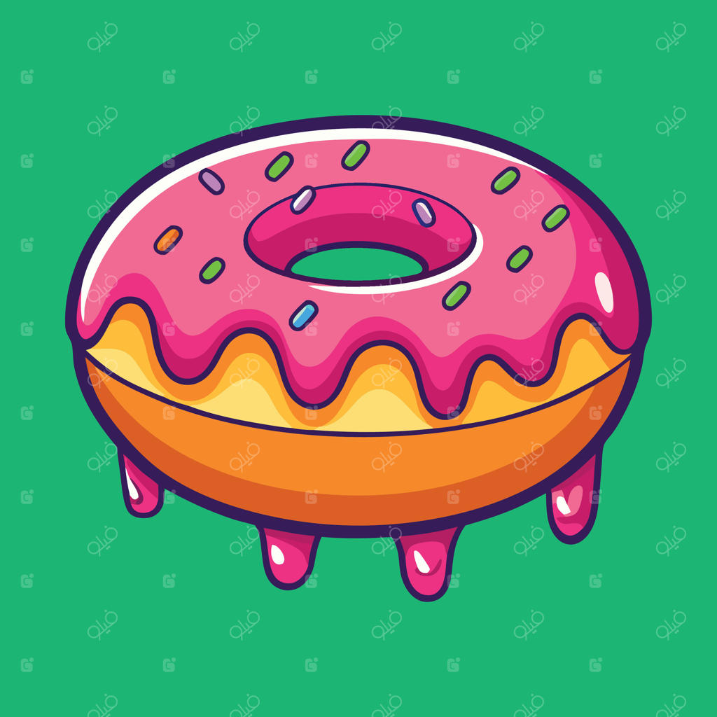 تصویر زیبا از آیکون دونات. گرافیک فست فود، خوشمزه و مرغوب