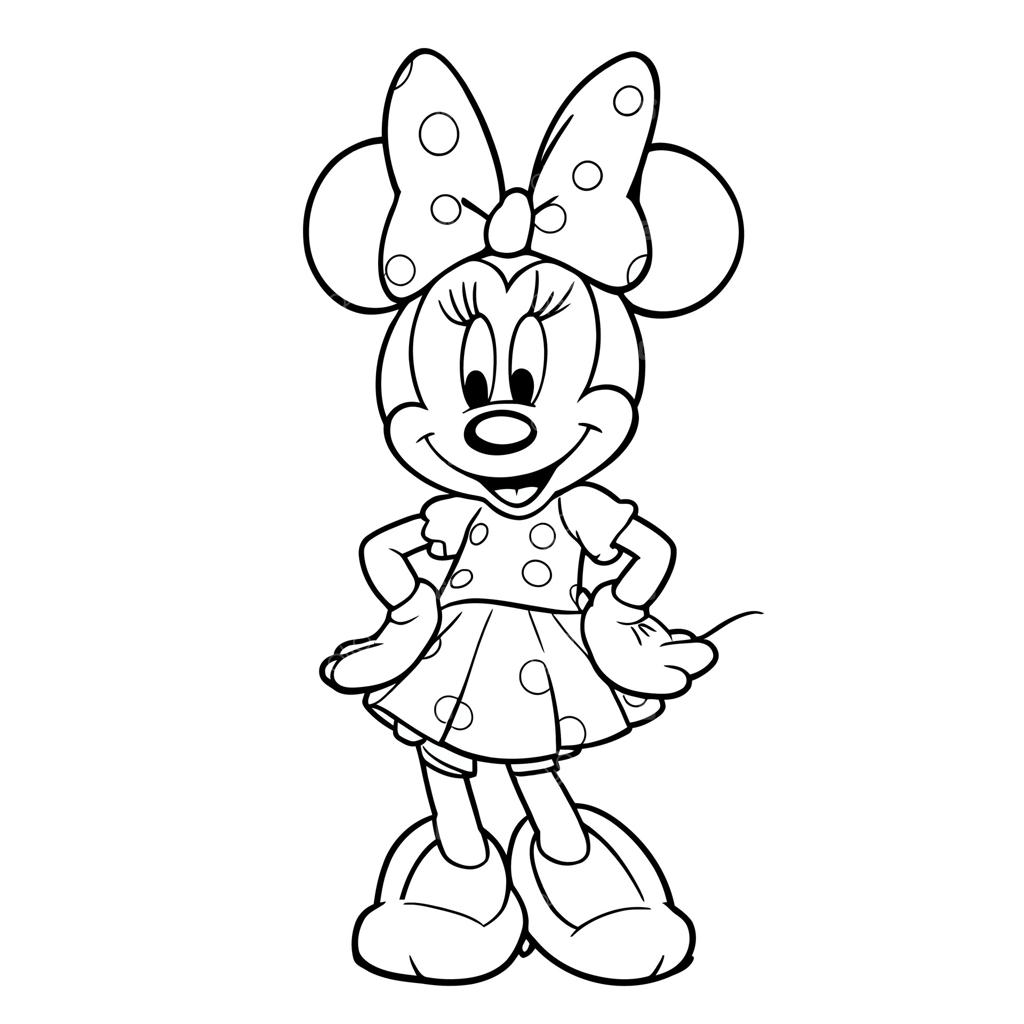 صفحه رنگ‌آمیزی شخصیت موش بامزه با پاپیون بزرگ و لباس خال‌خالی؛ یک فعالیت سرگرم‌کننده