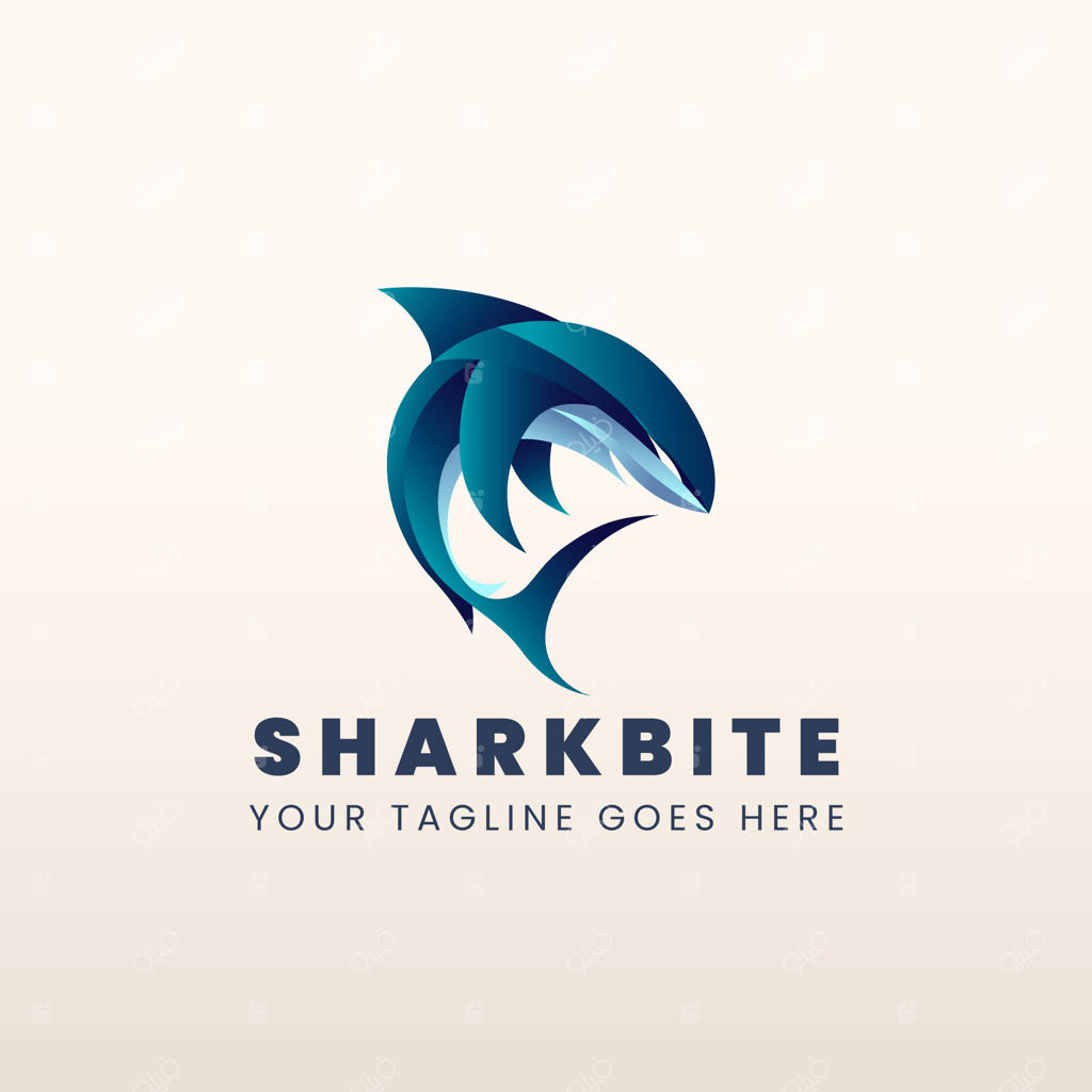 پترن لوگوی کوسه با رنگ‌بندی گرادیانتی