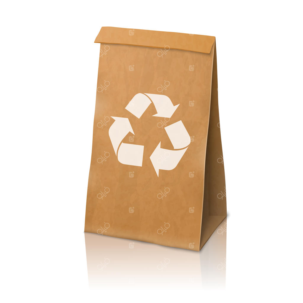 کیسه کاغذی واقعی وکتور آماده برای طراحی