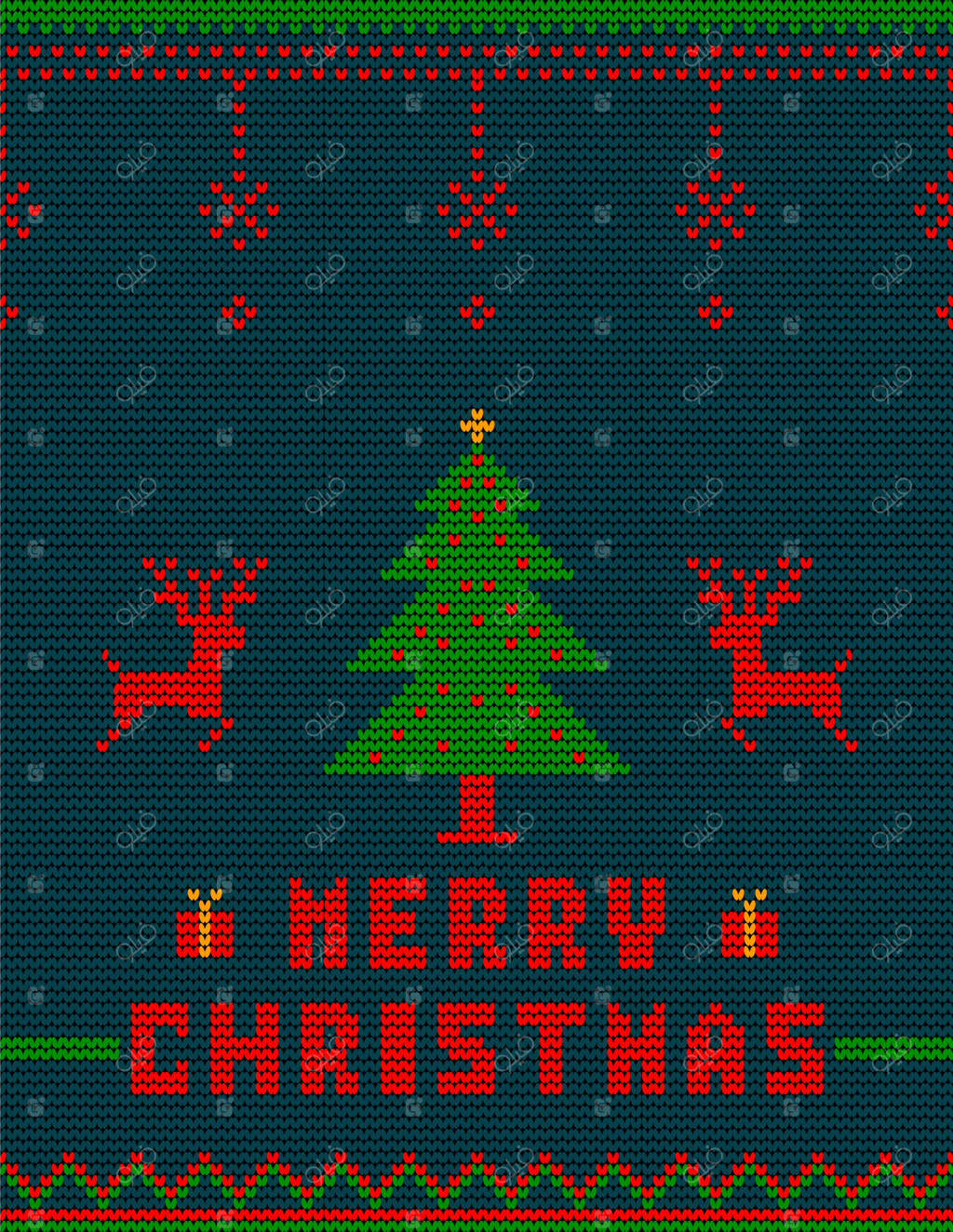 پترن بافتنی یکپارچه کریسمس