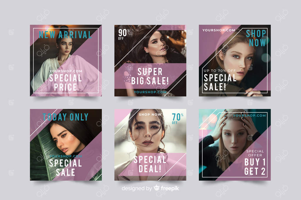 قالب مجموعه پست اینستاگرام همراه با عکس