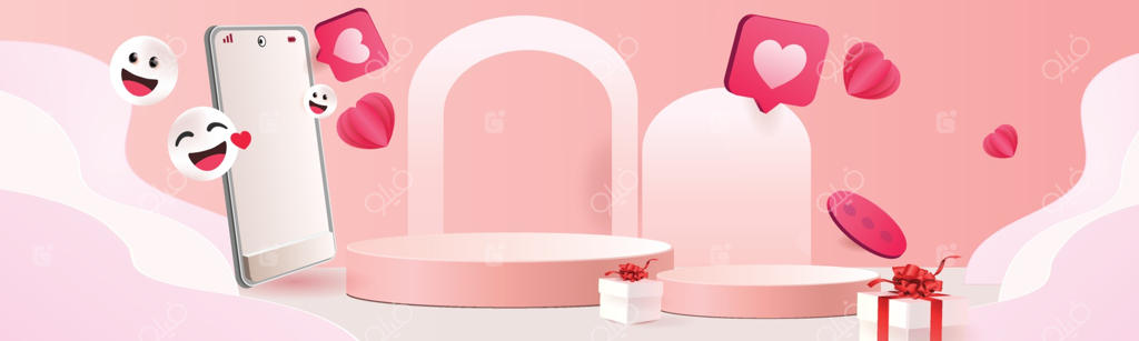 نمایش روی سکوی افتخار و بنر اینترنتی دنبال‌کنندگان ایموجی شبکه‌های اجتماعی