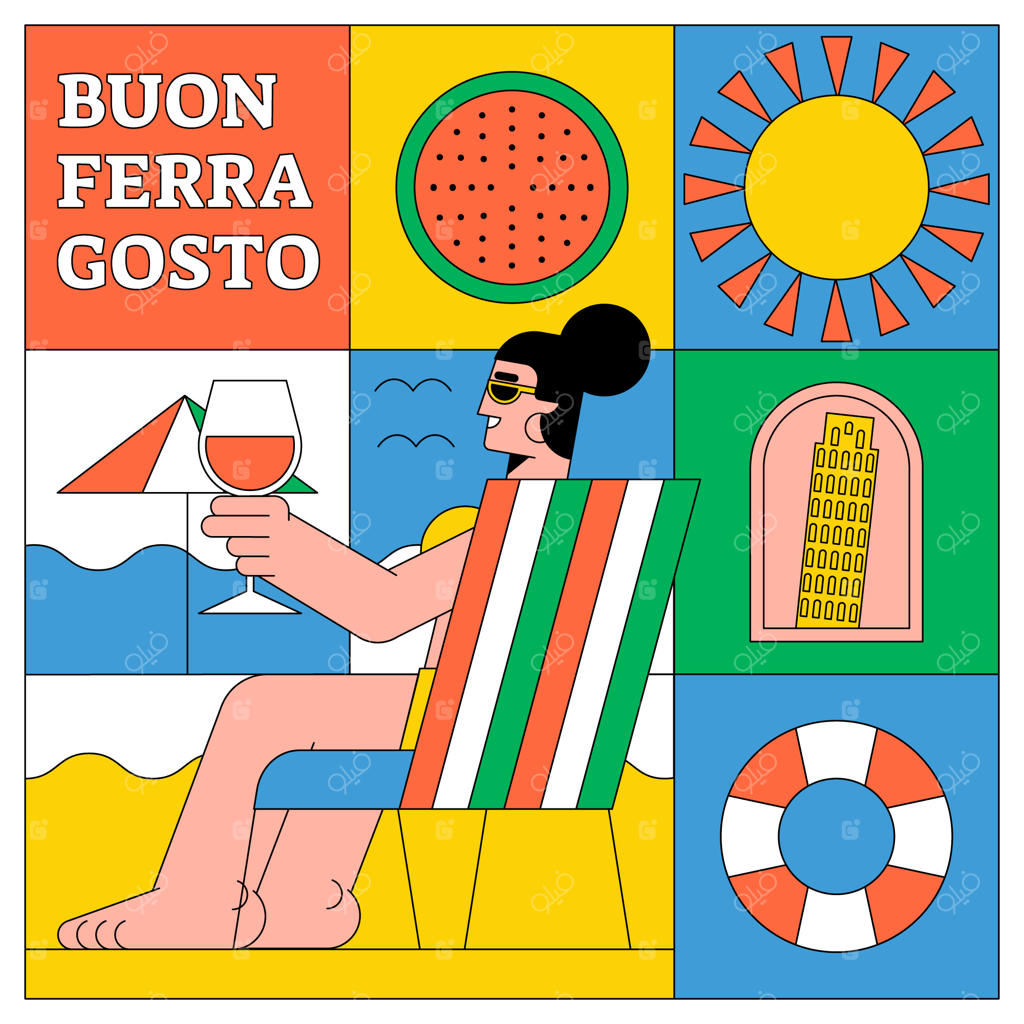 تصویرسازی جشن ایتالیایی فراگوستو