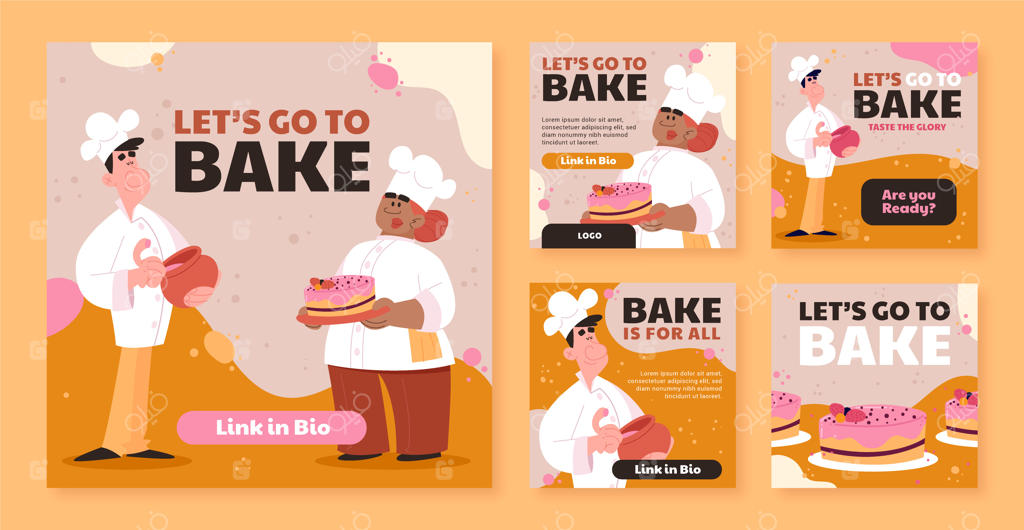 مجموعه قالب پست اینستاگرام برای نانوایی