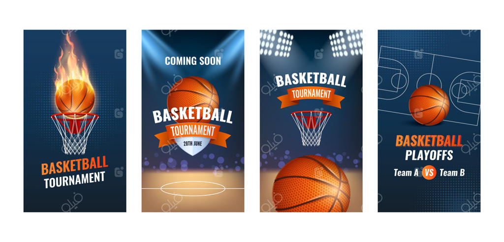استوری‌های اینستاگرام بسکتبال با گرادینت رنگی
