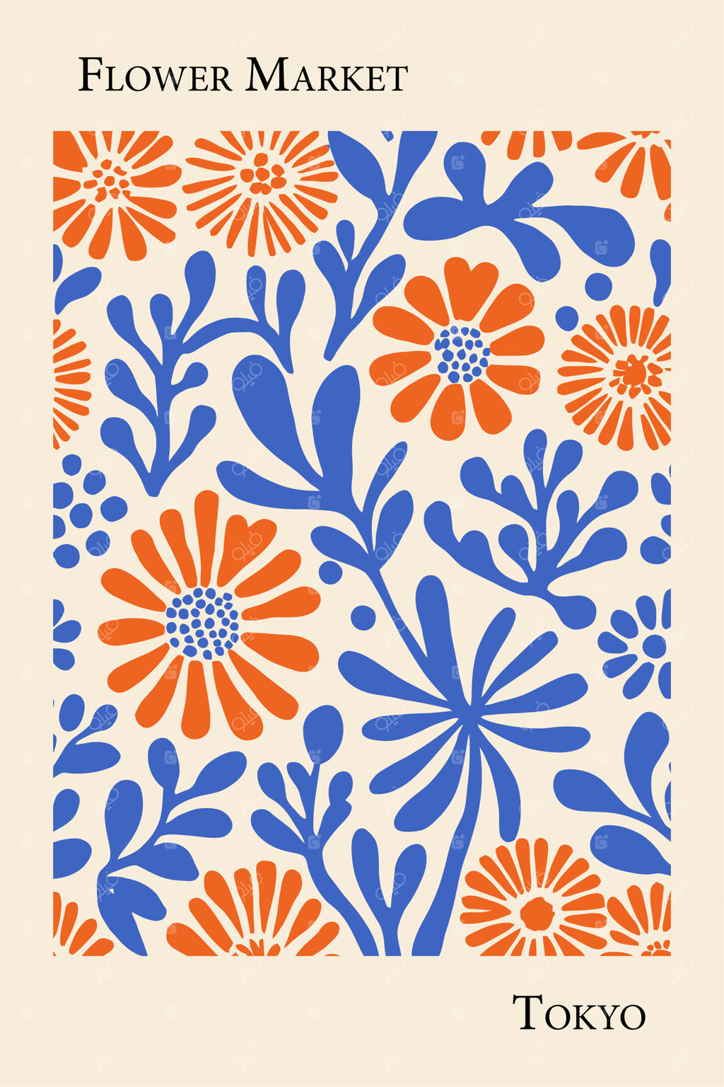 تصویرسازی گیاهی رترو و طرح هنری گل‌دار بوهیمیایی قابل چاپ