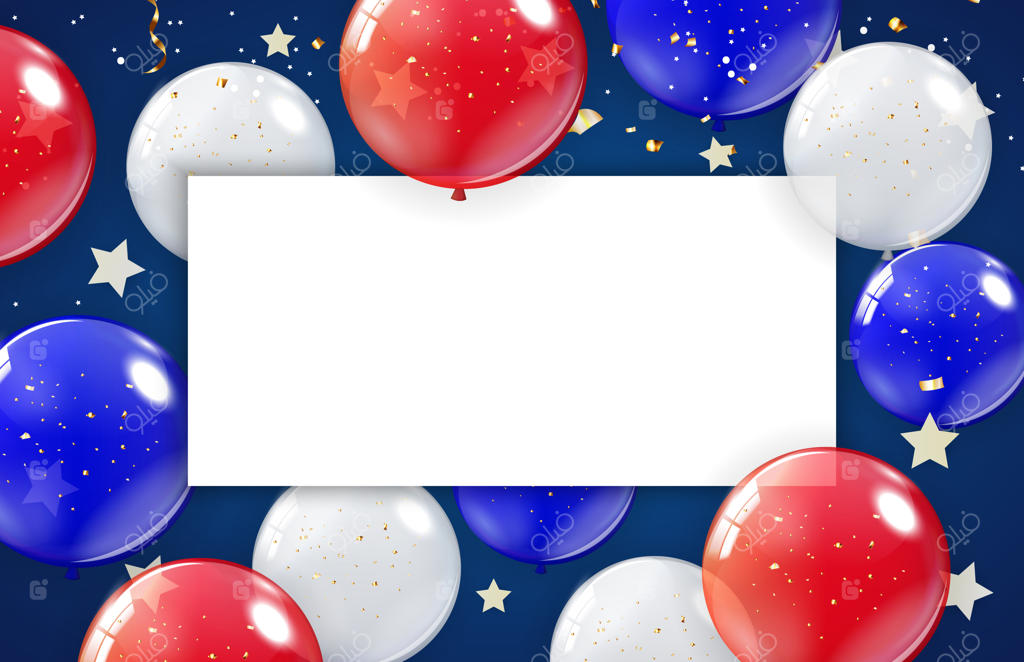 پس‌زمینه تعطیلات با بادکنک‌ها برای پوستر آمریکا