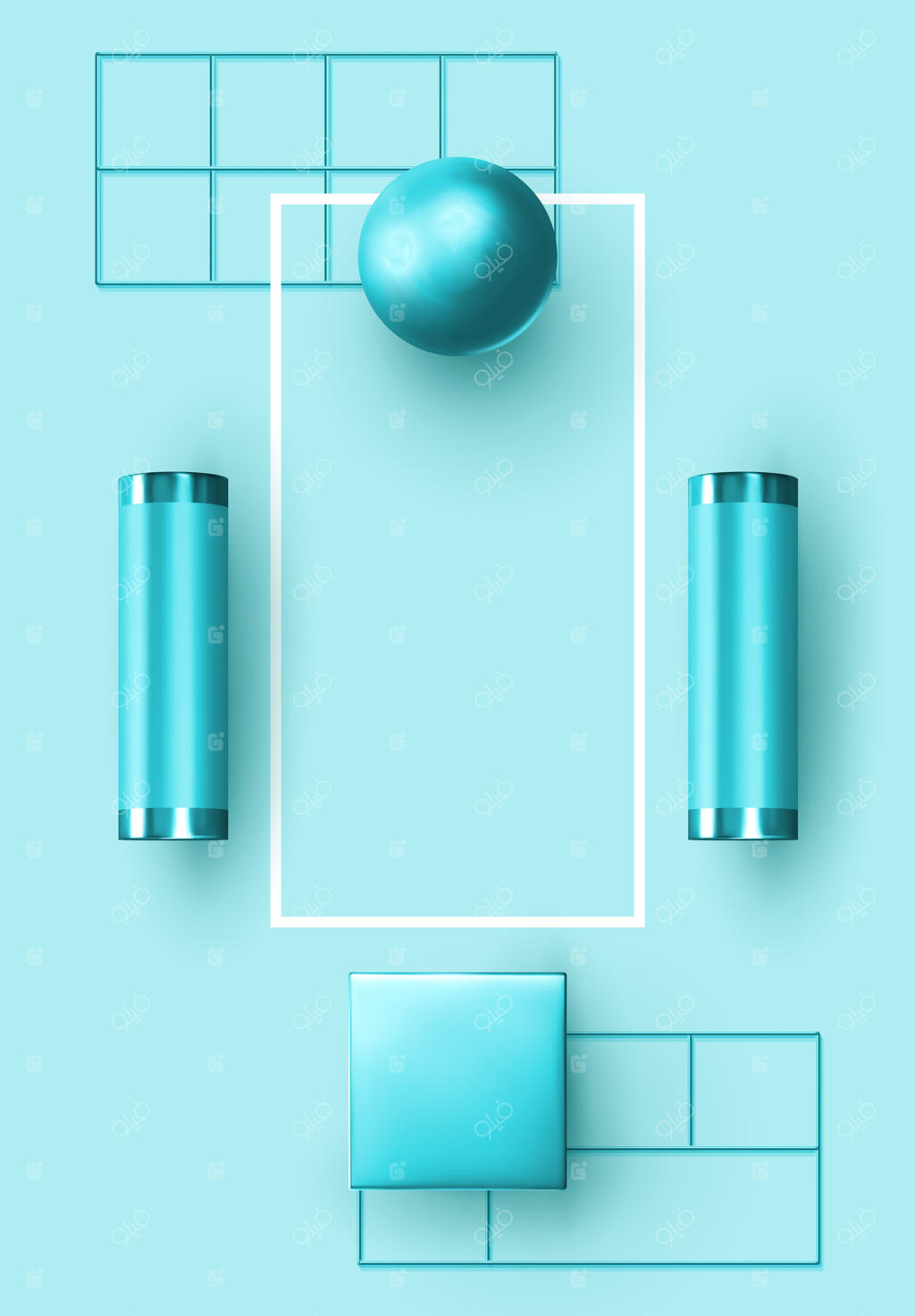 پوستر طراحی خلاقانه، هنر مینیمالیستی با تصویرسازی مدرن. پس‌زمینه‌ای انتزاعی با اشکال سه‌بعدی. الگوهایی با اشکال هندسی. عناصر ایزومتریک واقعی در طراحی. جلد شیک و بروشور جذاب.