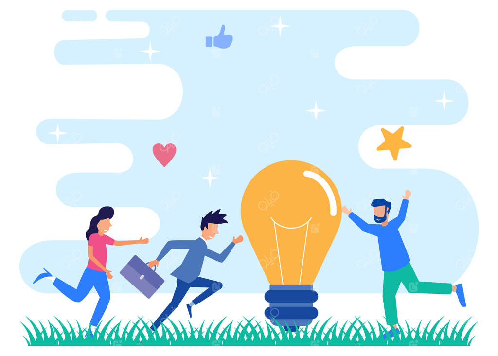 شخصیت کارتونی وکتور به‌صورت گرافیکی برای ایده‌های تجاری