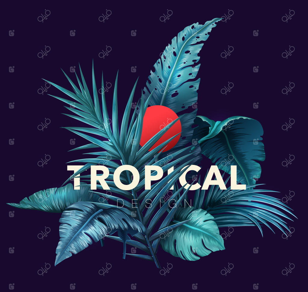 گرمای استوایی با گیاهان جنگلی درخشان.