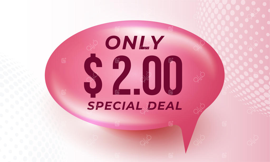 بنر حراج و پیشنهاد ویژه فقط دو دلاری