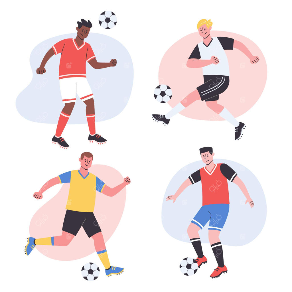 تمرین بازیکنان فوتبال در زمین هموار